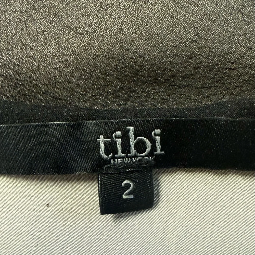 TIBI Black Sheer Blouse NWOT - Picture 7 of 11